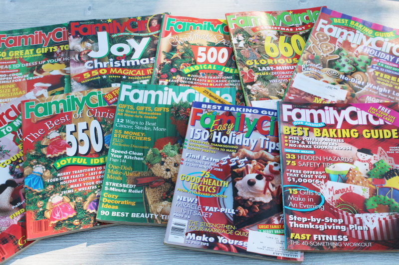 photo of 1990s vintage Family Circle Christmas magazines lot, baking, holiday recipes, ads!  #1